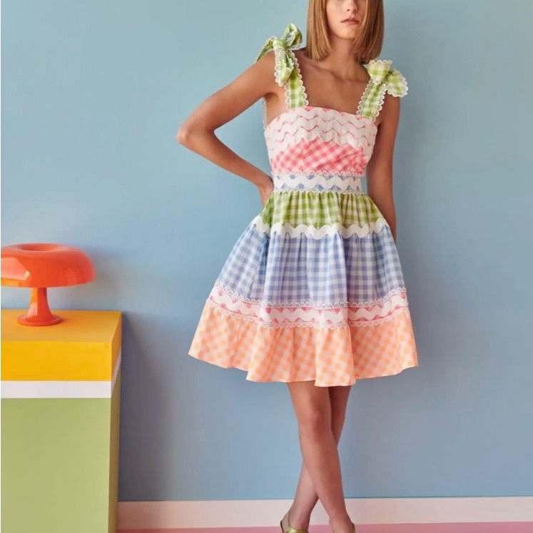 Celia B Jade Short Vichy Dress! Small! Brand New Without Tags!